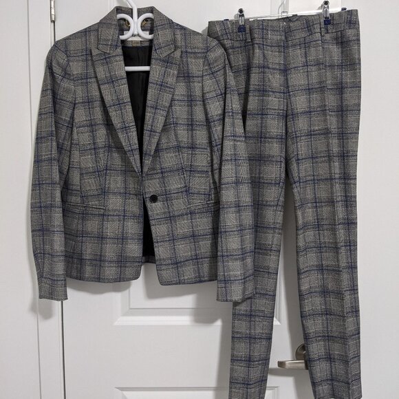 Calvin Klein Jackets & Blazers - Calvin Klein Grey Blue Plaid Suit Set (Blazer/ Pants)